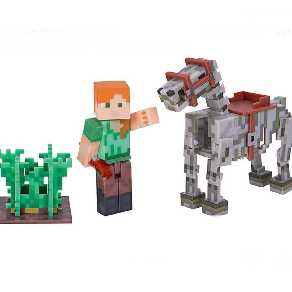 Minecraft Alex With Skeleton Horse Jazwares Series 3 Action Figure Set